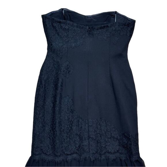 Aidan Mattox Black Mermaid Style Strapless Gown With Lace Size 6 - Picture 6 of 12